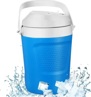 1 Gallon/4L Blue Insulated Water Jug for Baseball, Football, Gym, Soccer, Camping, Beach, Sports, Tailgating, Picnic