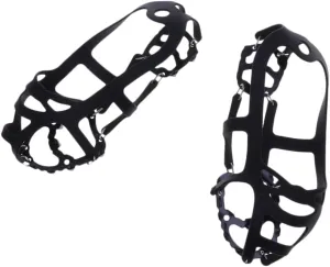 1 Pair Outdoor Ice and Mud Non-Slip Teeth Silicone Crampons for Ice Climbing Boot Cleats for Snow and Size l