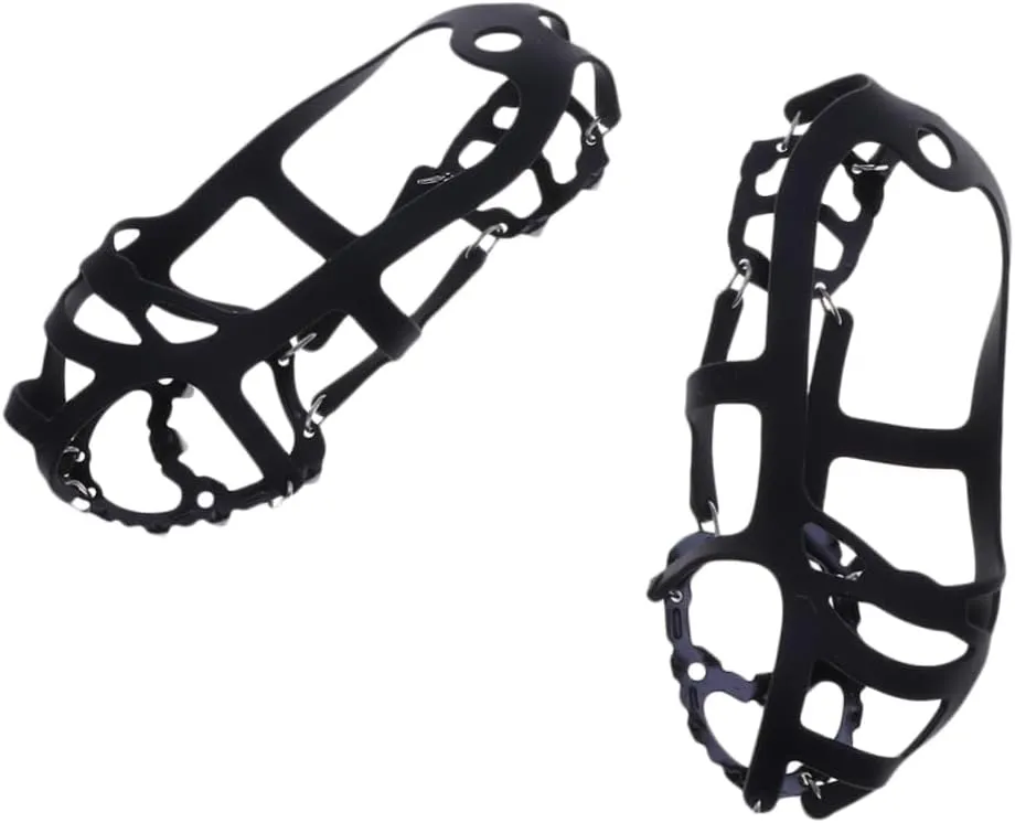 1 Pair Outdoor Ice and Mud Non-Slip Teeth Silicone Crampons for Ice Climbing Boot Cleats for Snow and Size l