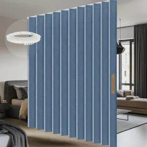100% Blackout Drapes for Sliding Glass Door - Thermal Insulated Door Blinds Patio Door Curtains Vertical Blinds for Window(Blue, W100 x L84, 1 Pack)