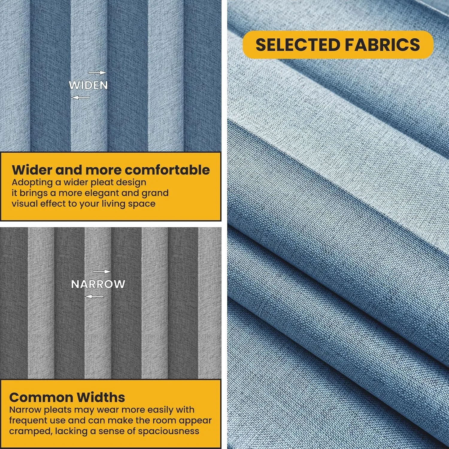 100% Blackout Drapes for Sliding Glass Door - Thermal Insulated Door Blinds Patio Door Curtains Vertical Blinds for Window(Blue, W100 x L84, 1 Pack)