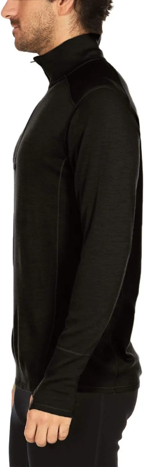 100% Merino Wool - Men’s Midweight Quarter Zip - Warm Pullover - Midlayer