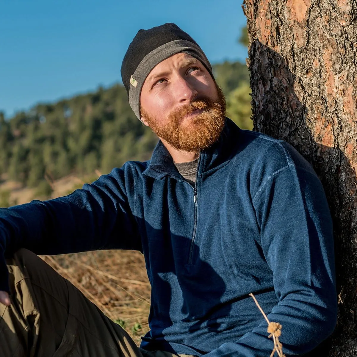 100% Merino Wool - Men’s Midweight Quarter Zip - Warm Pullover - Midlayer