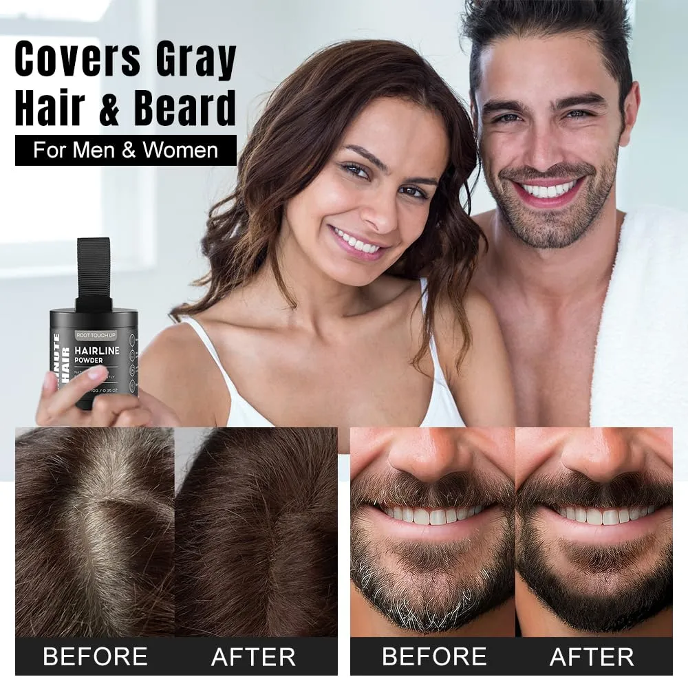 10g Minute Hair Hairline shadow powder waterproof root retouch cover Up powder Thicker Fuller cover grey hair and Beard instantly for men and women (LIGHT BLONDE)