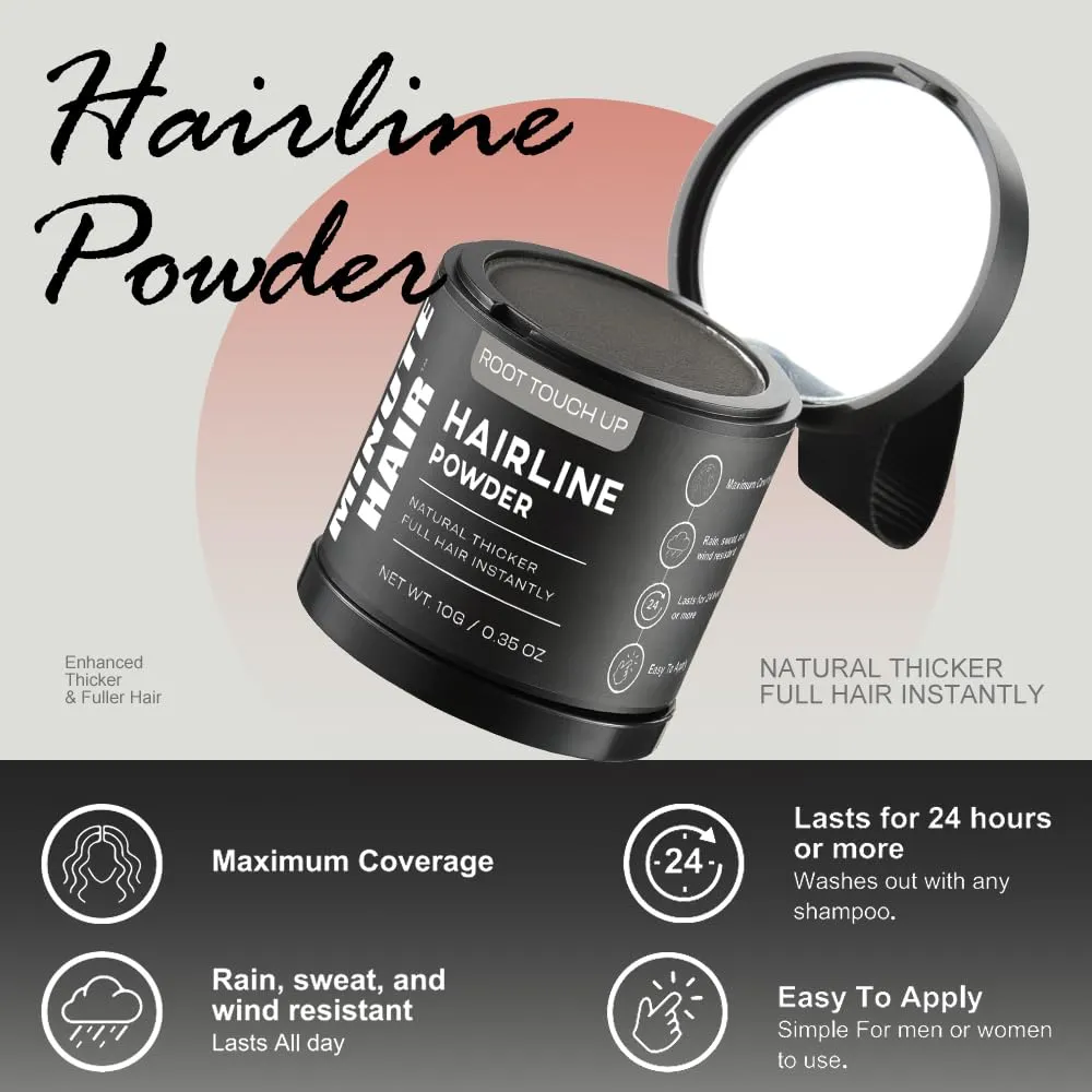 10g Minute Hair Hairline shadow powder waterproof root retouch cover Up powder Thicker Fuller cover grey hair and Beard instantly for men and women (LIGHT BLONDE)