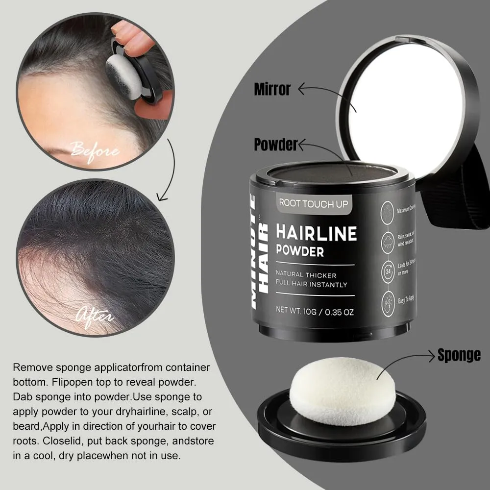 10g Minute Hair Hairline shadow powder waterproof root retouch cover Up powder Thicker Fuller cover grey hair and Beard instantly for men and women (LIGHT BLONDE)