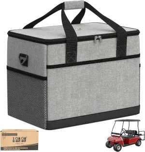 10L0L Golf Cart Cooler Bag Soft Sided, 12 Can Leakproof Insulated Cooler Backpack Multi-Pocket for Golf Car Accessories, Collapsible, Waterproof, Fits Camping, Kayaking, Fishing Ice Pack Chest