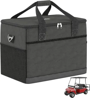 10L0L Golf Cart Cooler Bag Soft Sided, 12 Can Leakproof Insulated Cooler Backpack Multi-Pocket for Golf Car Accessories, Collapsible, Waterproof, Fits Camping, Kayaking, Fishing Ice Pack Chest