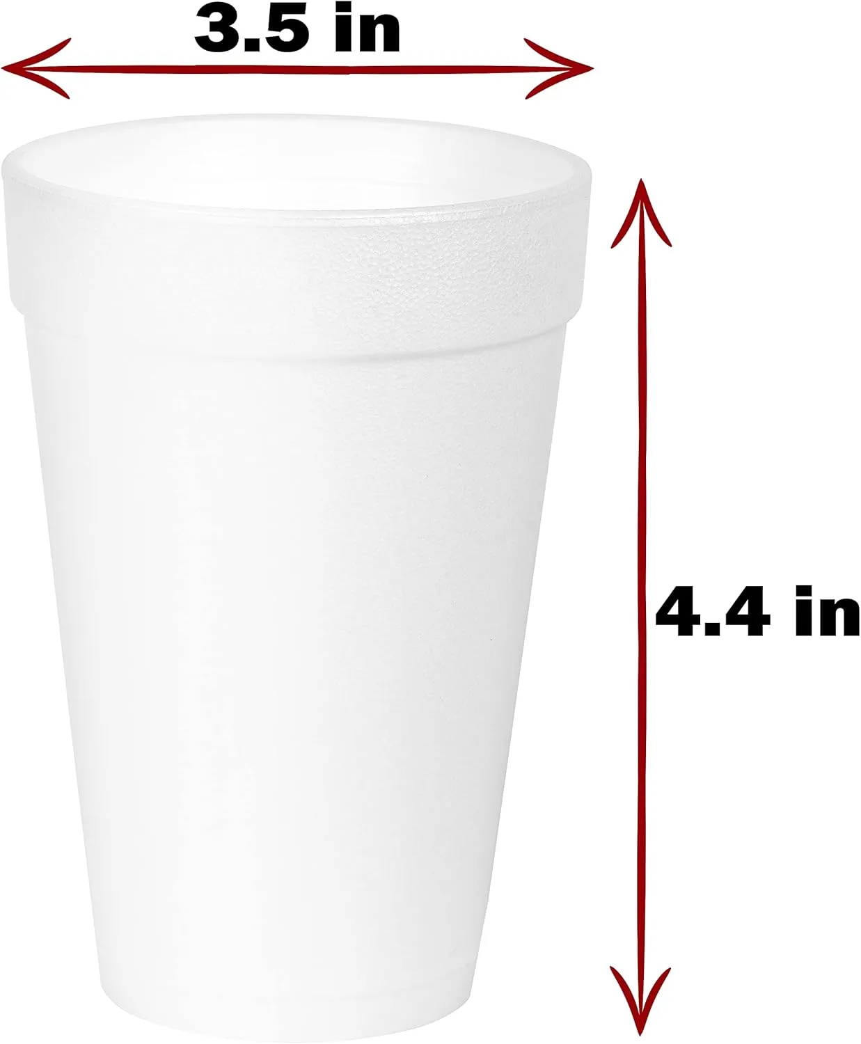 12 Oz Foam Cups (100 Pack) Lightweight Insulated Foam Cups for Coffee, Cold Drinks & Other Hot Beverages - Disposable Drinking Cups for Parties, Picnic, BBQ, Travel, & Events (100 Pack)