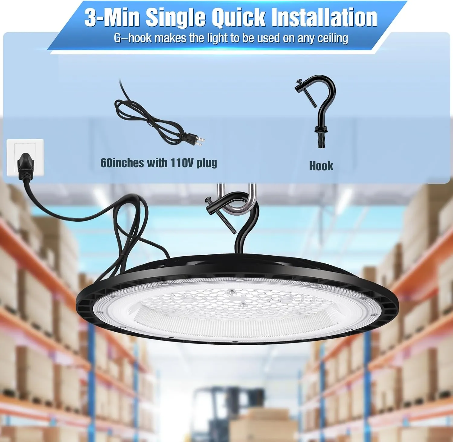 12 Pack 200W UFO Led High Bay Light Fixture,120VAC,30800LM,5000K Daylight Commercial Shop Bay Lighting,[850W MH/HPS Equiv.] US Plug Area Lighting for Garage/Warehouse/Barn/Gym/Factory/Workshop