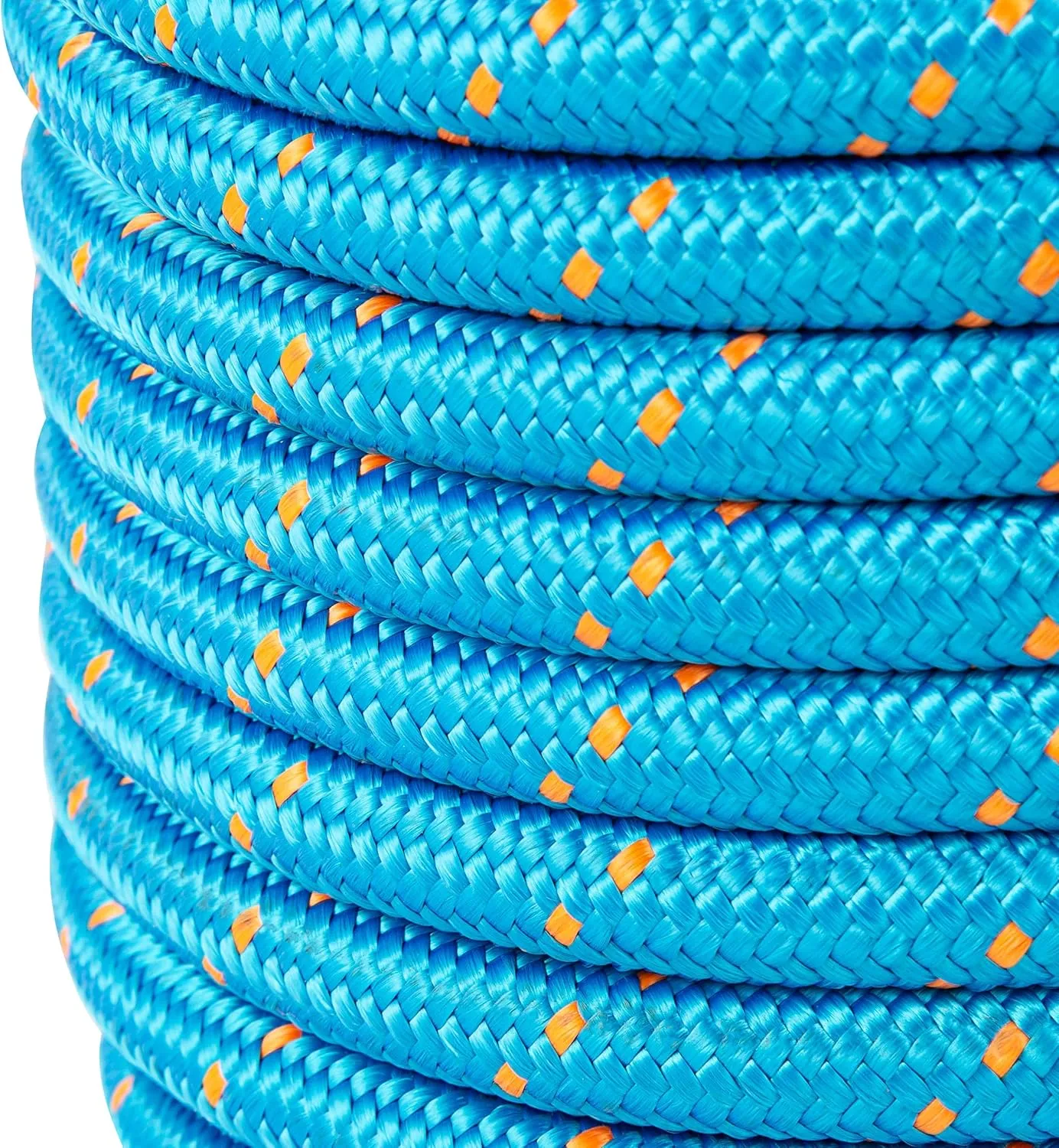 15-225 Double Braided Arborist Rope 0.55in. x 100ft. 8400 Lbs Breaking Strength Static Rope for Tree Work, Camping, Halyard, Swing, Sailing, Blue