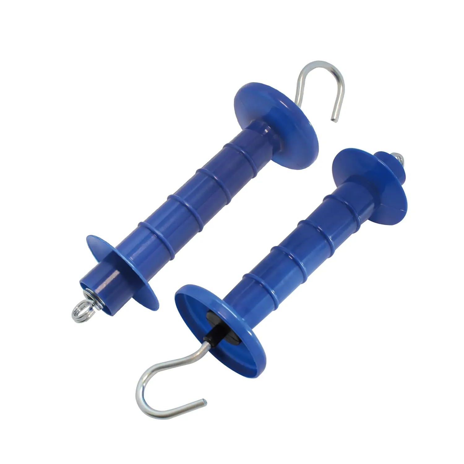 15 Pack Electric Fence Insulated Plastic gate Handle with Internal Spring and Double Ring end, Blue