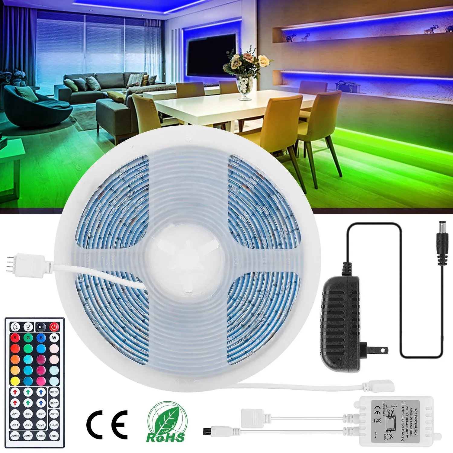 16.4FT 150 LEDs RGB Color Changing Lamp