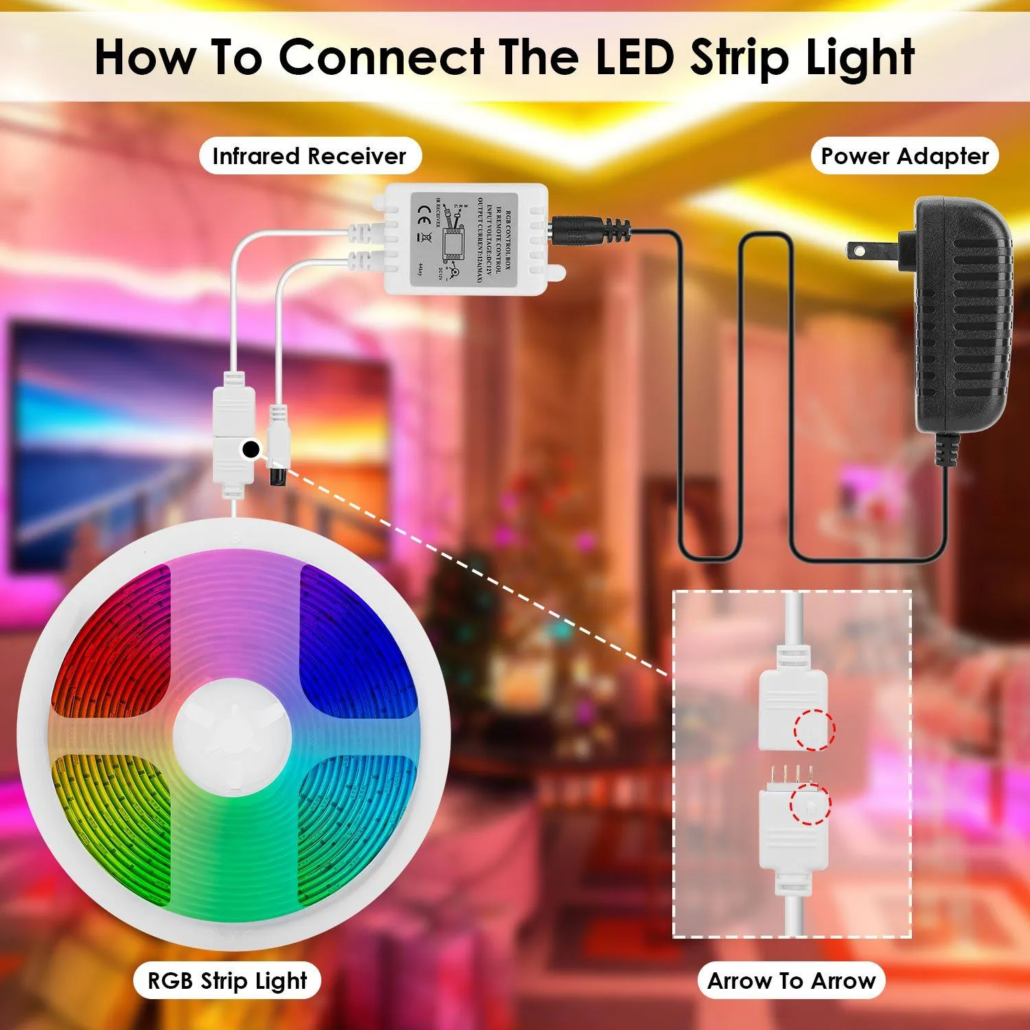 16.4FT 150 LEDs RGB Color Changing Lamp