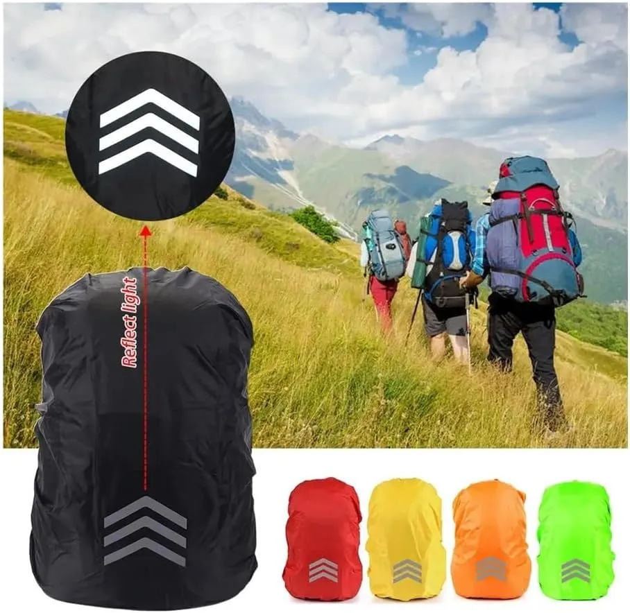 18-45L Backpack Cover Reflective Waterproof Backpack Rain Cover for Night Visibility Uv-Proof Protector Outdoor Dustproof