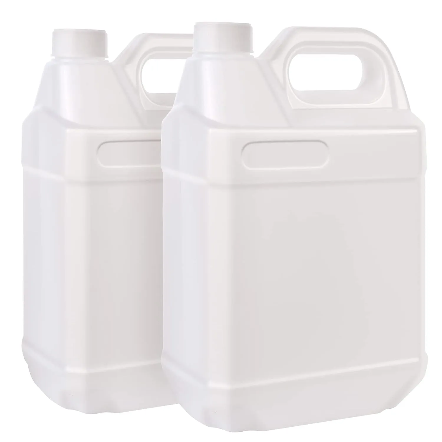 2 Pack 1 Gallon Clear Plastic Jugs with Lids, Water Jug Storage Containers with Ergonomic Handle, HDPE Containers for Water, Sauces, Beverage, Soaps, Liquids