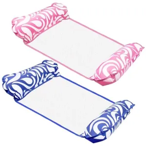 2-Pack: Inflatable Water Hammock Aqua Loungers for Swimming Pool or Beach