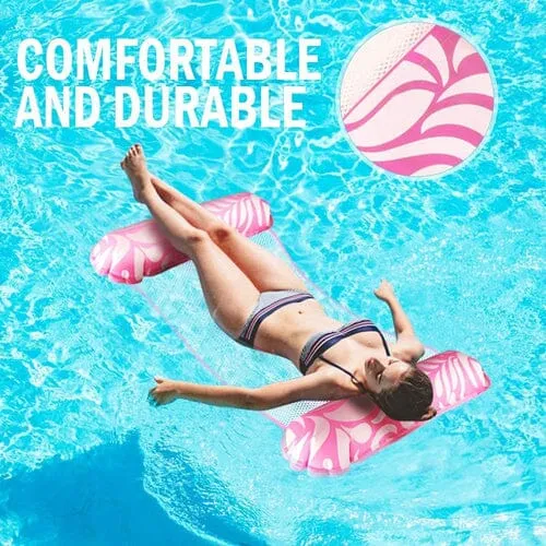 2-Pack: Inflatable Water Hammock Aqua Loungers for Swimming Pool or Beach