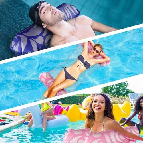 2-Pack: Inflatable Water Hammock Aqua Loungers for Swimming Pool or Beach