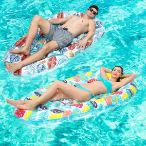 2 Pack Pool Floats Lounger, Instaywell Pool Floats Adult Heavy Duty, Pool Rafts Floaties Water Hammock Tanning Floating Pool Party Toys for Swimming Pool Summertime Beach Outdoor