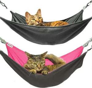 2-Piece Reversible Cat Hammock, Hanging, Washable, Waterproof, Cooling Pad for Cats (Large, BlackRed)