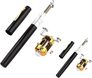 2 Set Premium Aluminum Alloy Pocket-Sized Pen Style Fishing Rod - Compact, Portable, and Ultra-Lightweight for Ice Raft, Bridge, and Travel Fishing