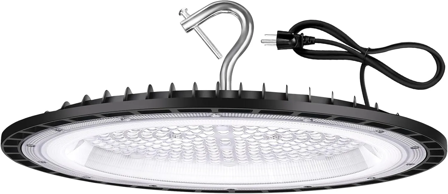 200W UFO Led High Bay Light Fixture,120VAC,30800LM,5000K Daylight Commercial Shop Bay Lighting,[850W MH/HPS Equiv.] US Plug Area Lighting for Garage/Warehouse/Barn/Gym/Factory/Workshop
