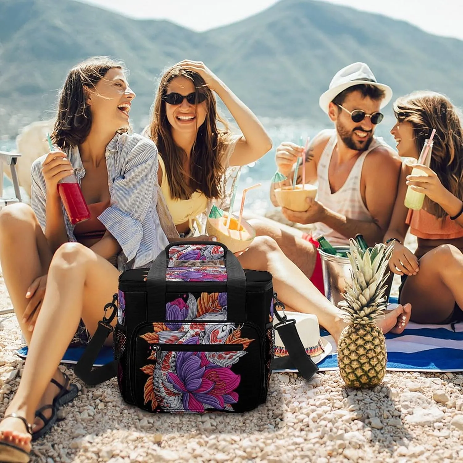 22.5L Waterproof Soft Cooler BagInsulated Lunch Box for Camping Fishing Beach Road Trips