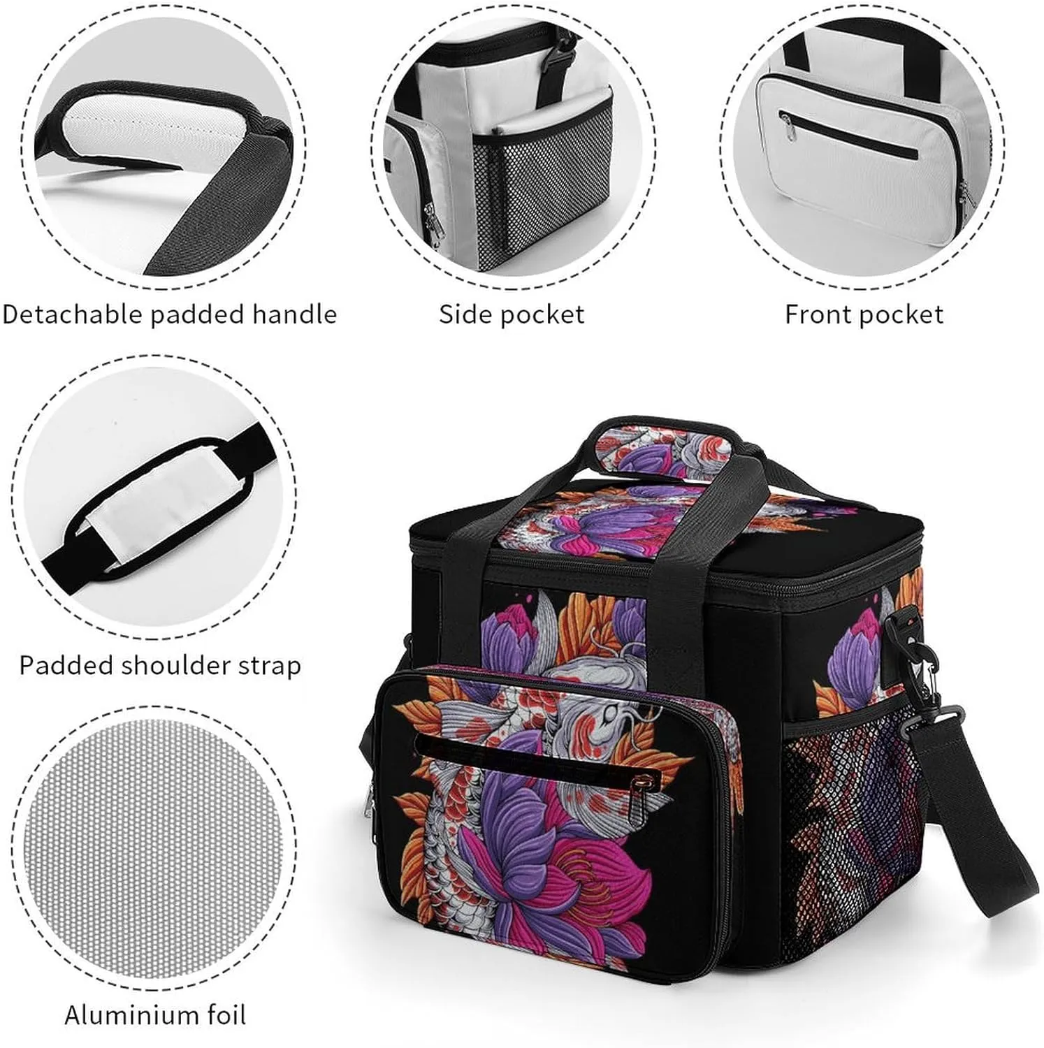 22.5L Waterproof Soft Cooler BagInsulated Lunch Box for Camping Fishing Beach Road Trips