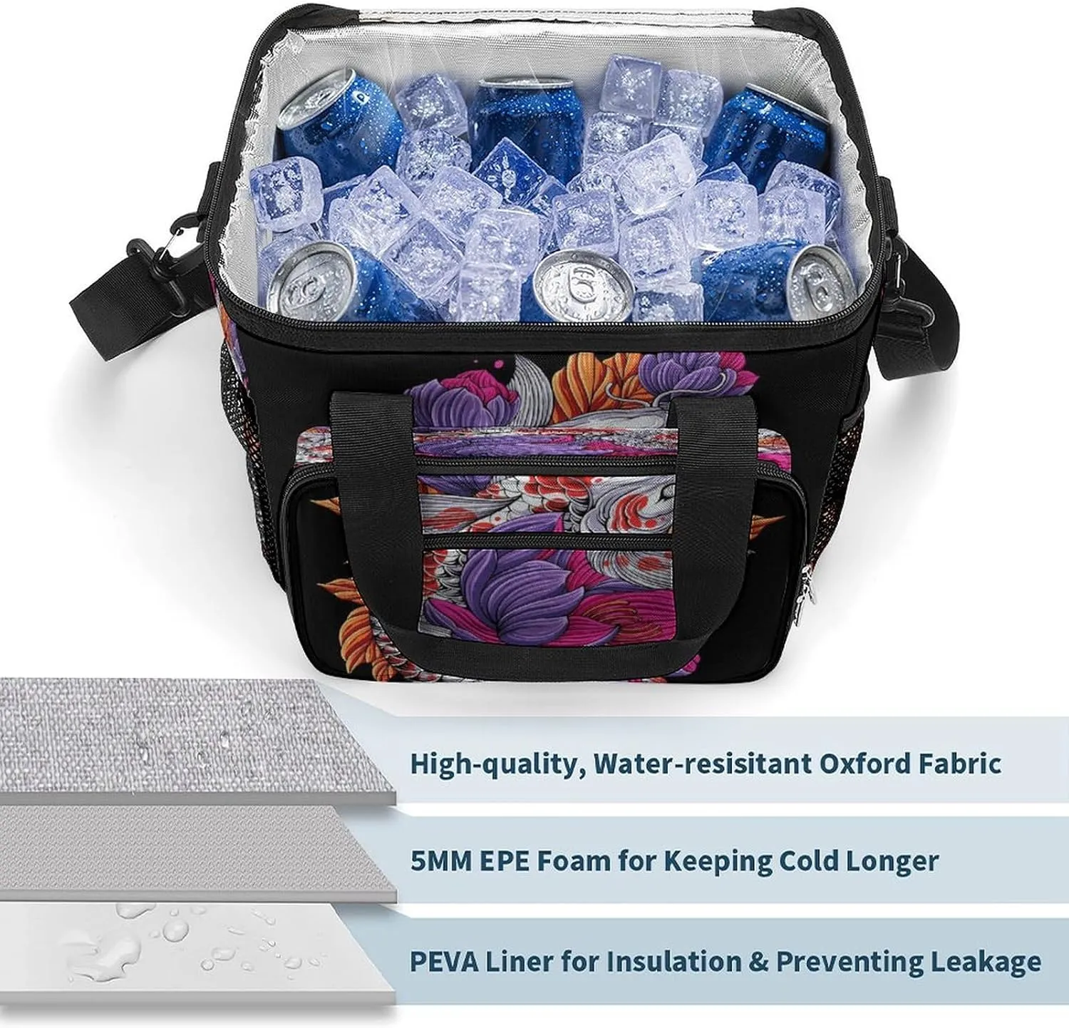 22.5L Waterproof Soft Cooler BagInsulated Lunch Box for Camping Fishing Beach Road Trips