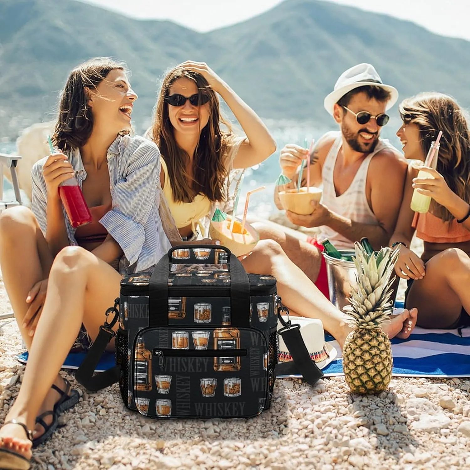 22.5L Waterproof Soft Cooler BagInsulated Lunch Box for Camping Fishing Beach Road Trips