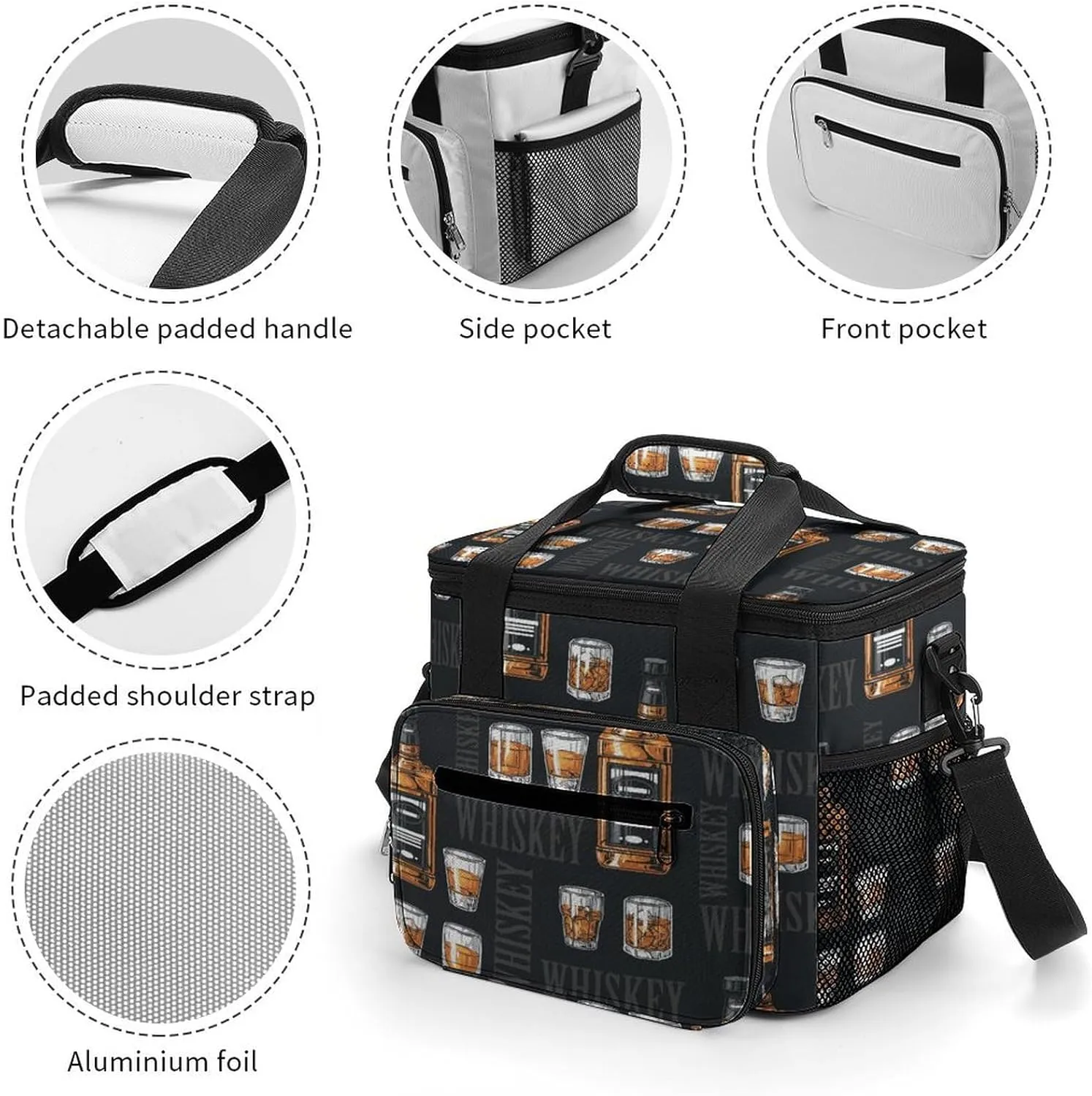 22.5L Waterproof Soft Cooler BagInsulated Lunch Box for Camping Fishing Beach Road Trips
