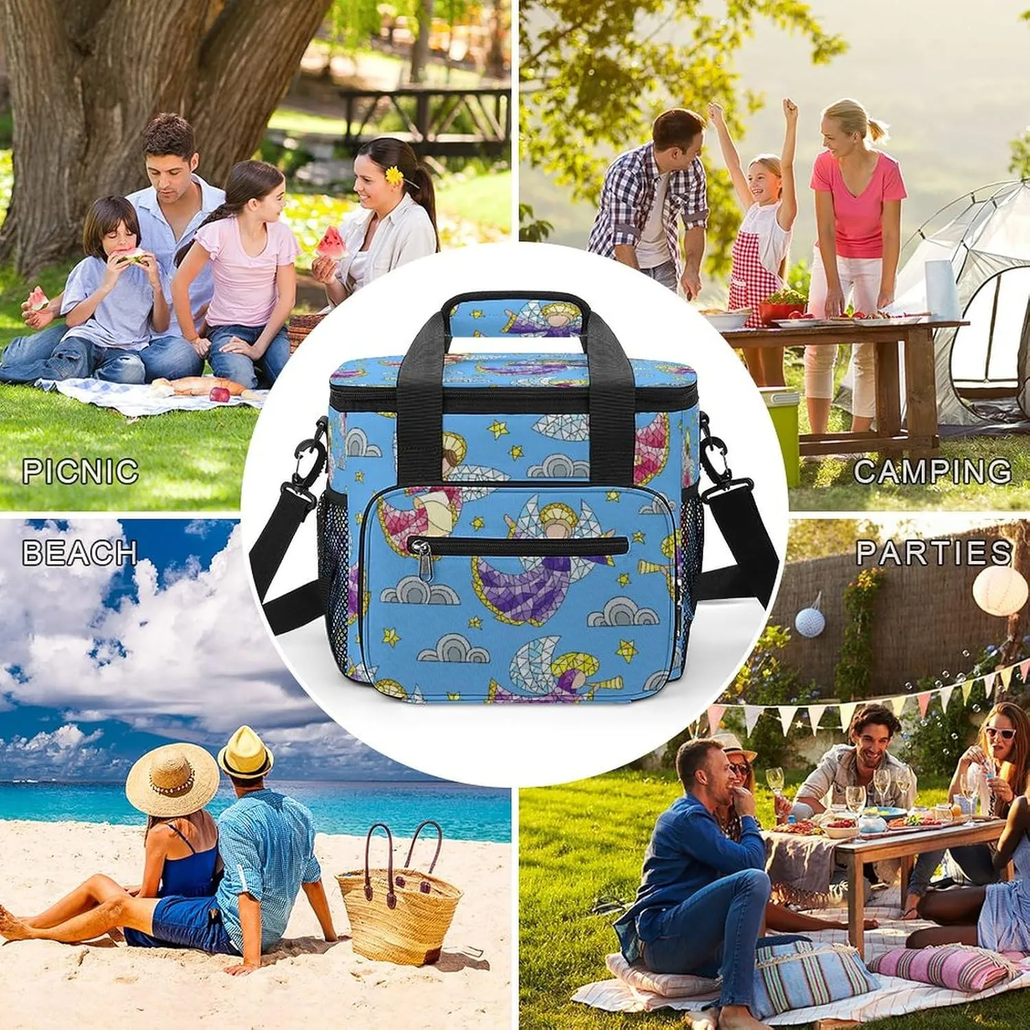 22.5L Waterproof Soft Cooler BagInsulated Lunch Box for Camping Fishing Beach Road Trips