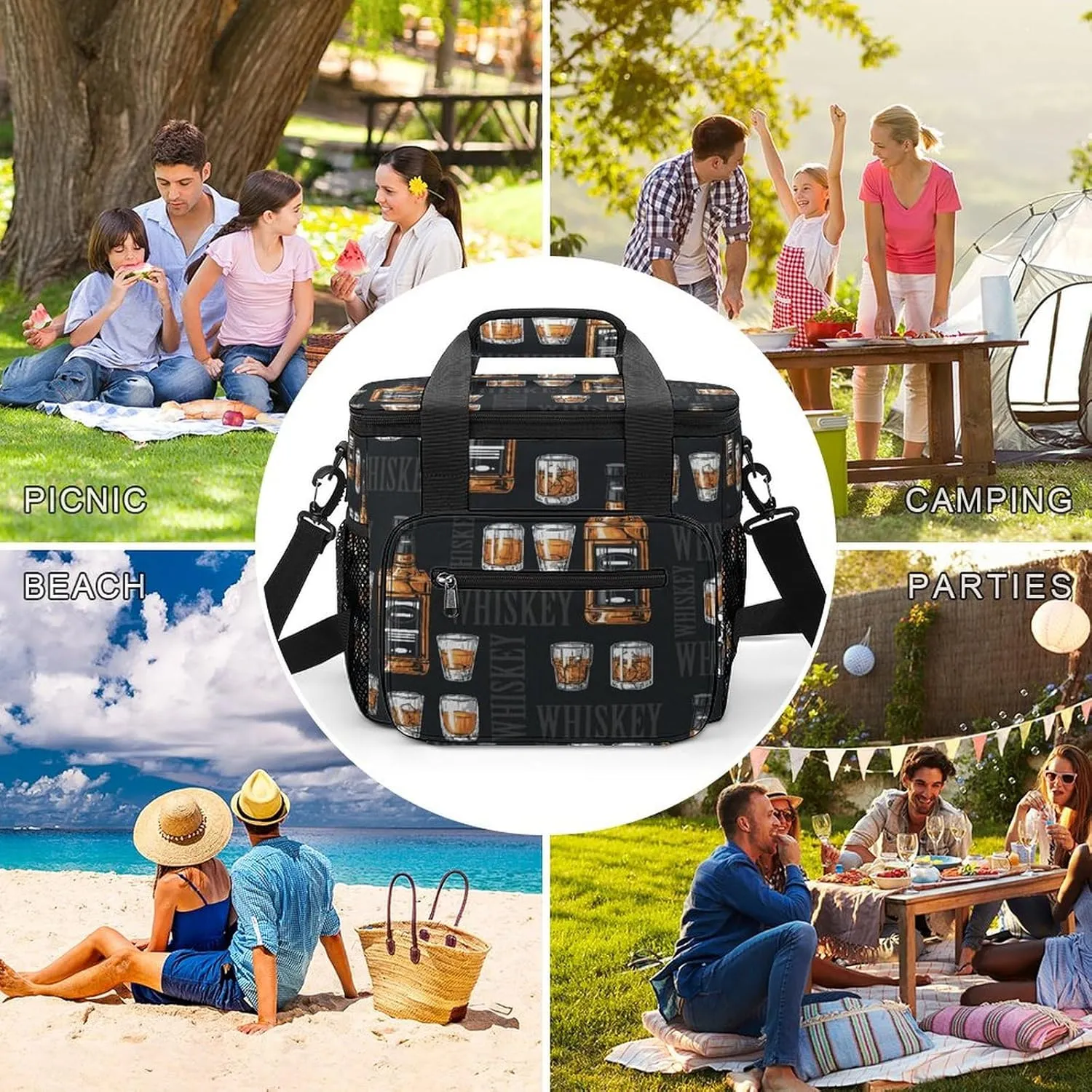 22.5L Waterproof Soft Cooler BagInsulated Lunch Box for Camping Fishing Beach Road Trips