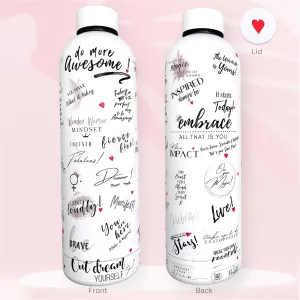 24oz Motivational Water Bottle – Be Unstoppable, Stainless Steel, Affirmation Bottle, Positive Gift for Women, Boss Lady, Inspirational Drinkware for Gym, Office, Travel