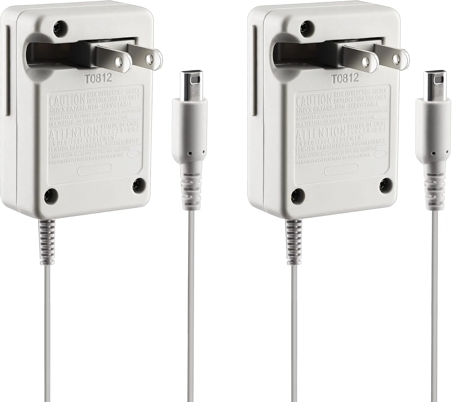 2Pack Nintendo 3DS AC Adapter - Travel & Home Charger (100-240 v) for 3DS, 2DS, New 3DS, New 2DS, DSi & DSi XL