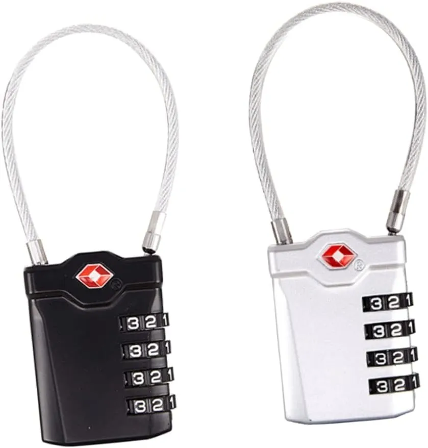 2pcs Luggage Locks Red Open Indicator 4- Combination Padlocks for Travel Safety Lightweight Portable Suitcase Locks