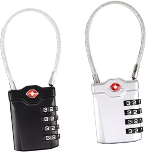 2pcs Luggage Locks Red Open Indicator 4- Combination Padlocks for Travel Safety Lightweight Portable Suitcase Locks