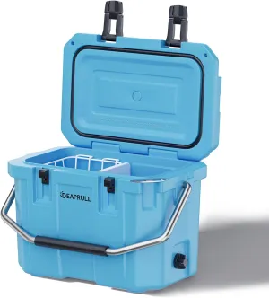 30 Quart Hard Cooler, Insulated Ice Chest Box Holds Ice for More Days, Portable Cooler with Handle, Cup Holders, Double Latches for Camping, Drink, Beverage, Beach, Picnic, Fishing, Boat, Barbecue
