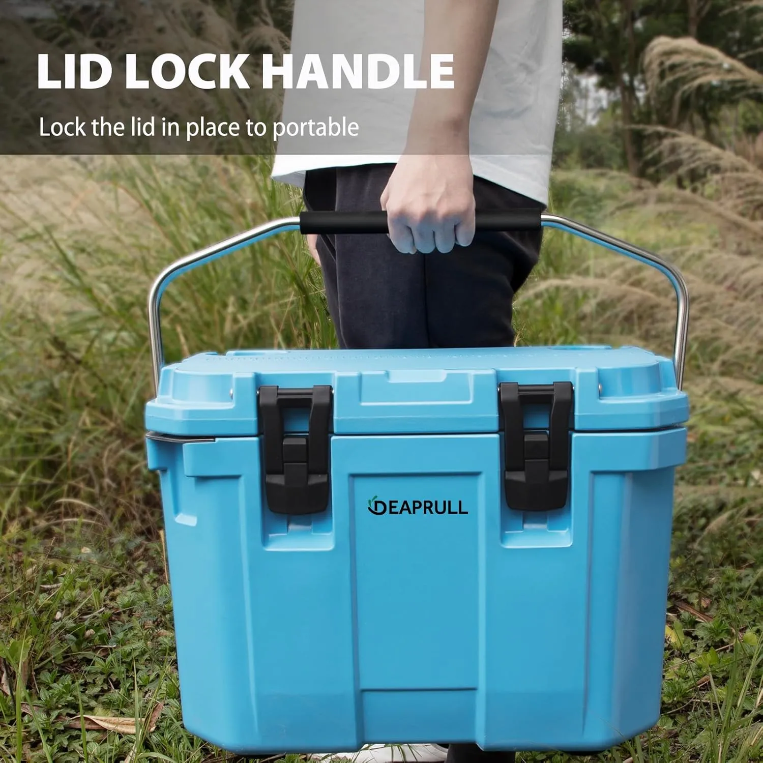 30 Quart Hard Cooler, Insulated Ice Chest Box Holds Ice for More Days, Portable Cooler with Handle, Cup Holders, Double Latches for Camping, Drink, Beverage, Beach, Picnic, Fishing, Boat, Barbecue