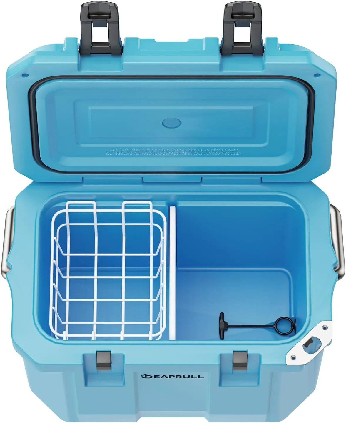 30 Quart Hard Cooler, Insulated Ice Chest Box Holds Ice for More Days, Portable Cooler with Handle, Cup Holders, Double Latches for Camping, Drink, Beverage, Beach, Picnic, Fishing, Boat, Barbecue