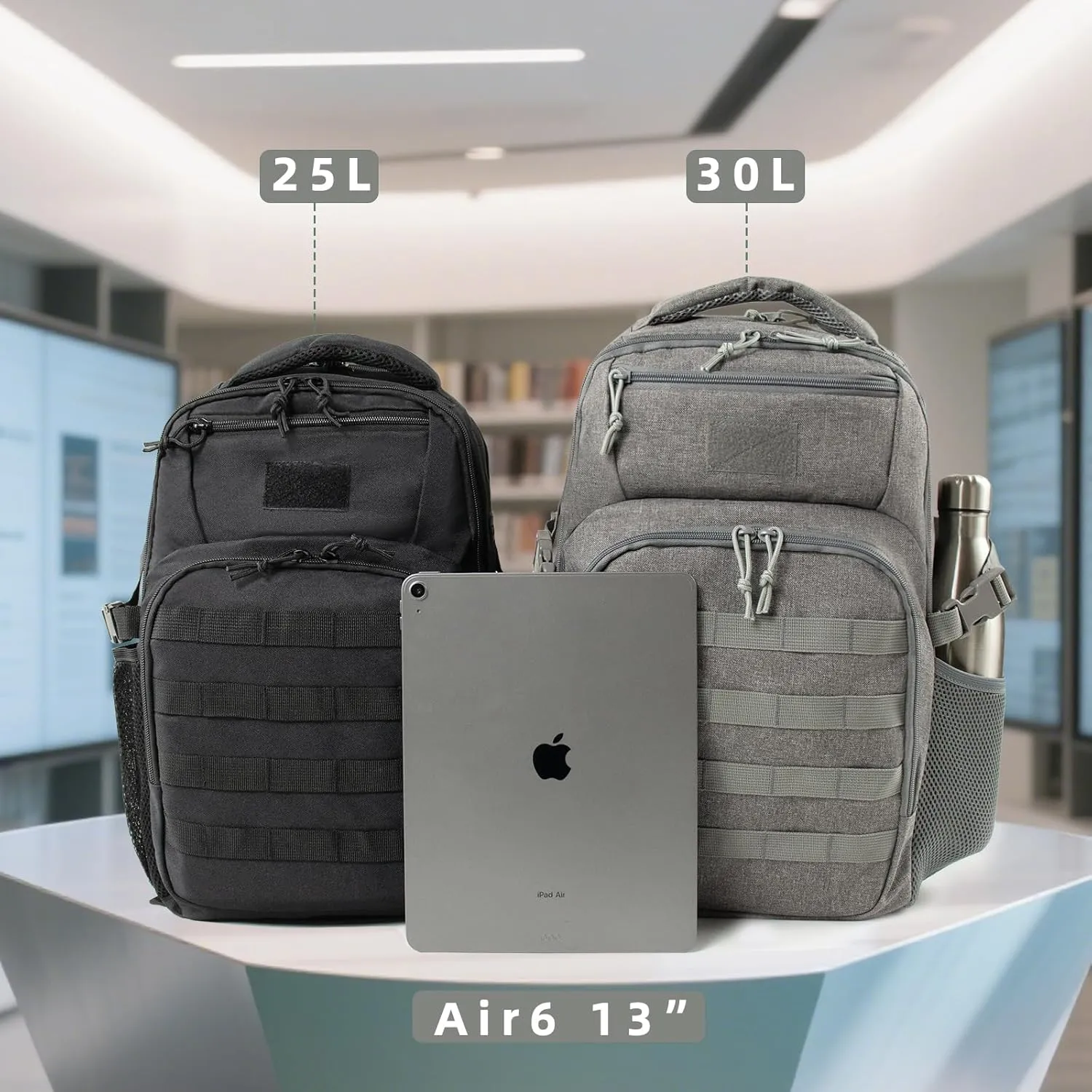 30L Military Travel Laptop Backpack 17-inch Backpack For Women Business Carry On Flight Approved Small Black Backpack Bug Out Bag Work Gym Weekend Bag Men's Assault Bags Back Pack