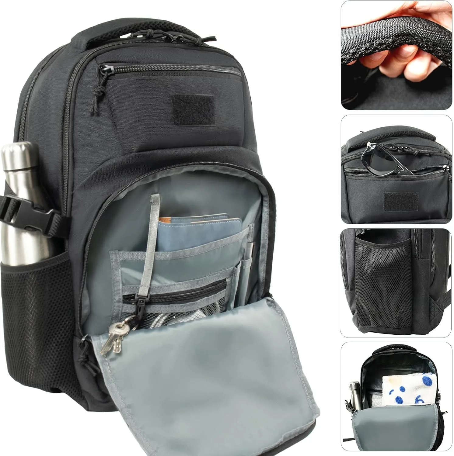 30L Military Travel Laptop Backpack 17-inch Backpack For Women Business Carry On Flight Approved Small Black Backpack Bug Out Bag Work Gym Weekend Bag Men's Assault Bags Back Pack