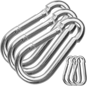 30Pack 4Inch Spring Snap Hooks, Heavy Duty Zinc-Galvanized Steel Quick Link, 770 Holding Capacity 3/8" Diameter Big Carabiner Clip, M10 Lock Buckle for Outdoor Camping Hiking Swing Shade Sails