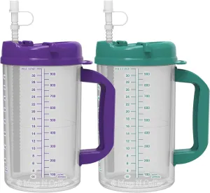 32 oz Whirley Insulated Travel Mugs Teal & Purple