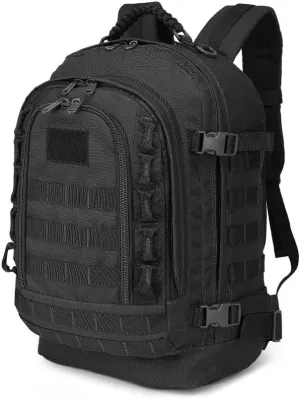 35L Military Tactical Backpack Army 3 Day Assault Pack Bag with Molle System (Black)