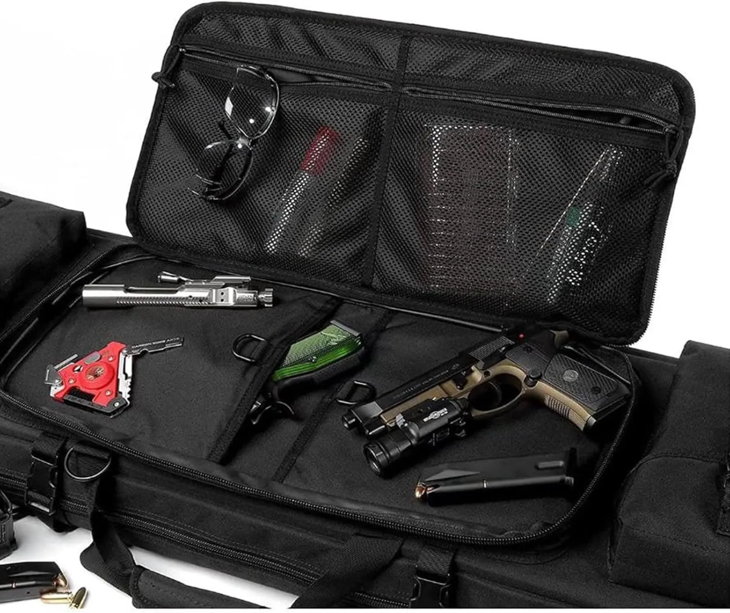 36/42 inch Double Rifle Case Soft Bag Gun Case, with Backpack Strap, Lockable Compartment, Rifle Backpack Rifle Bag Gun Case for Outdoor Hunting Shooting Range
