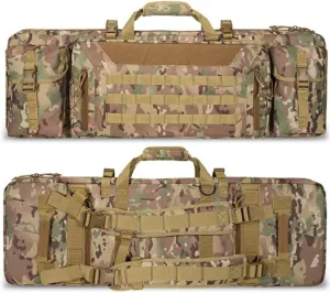 36/42 inch Double Rifle Case Soft Bag Gun Case, with Backpack Strap, Lockable Compartment, Rifle Backpack Rifle Bag Gun Case for Outdoor Hunting Shooting Range