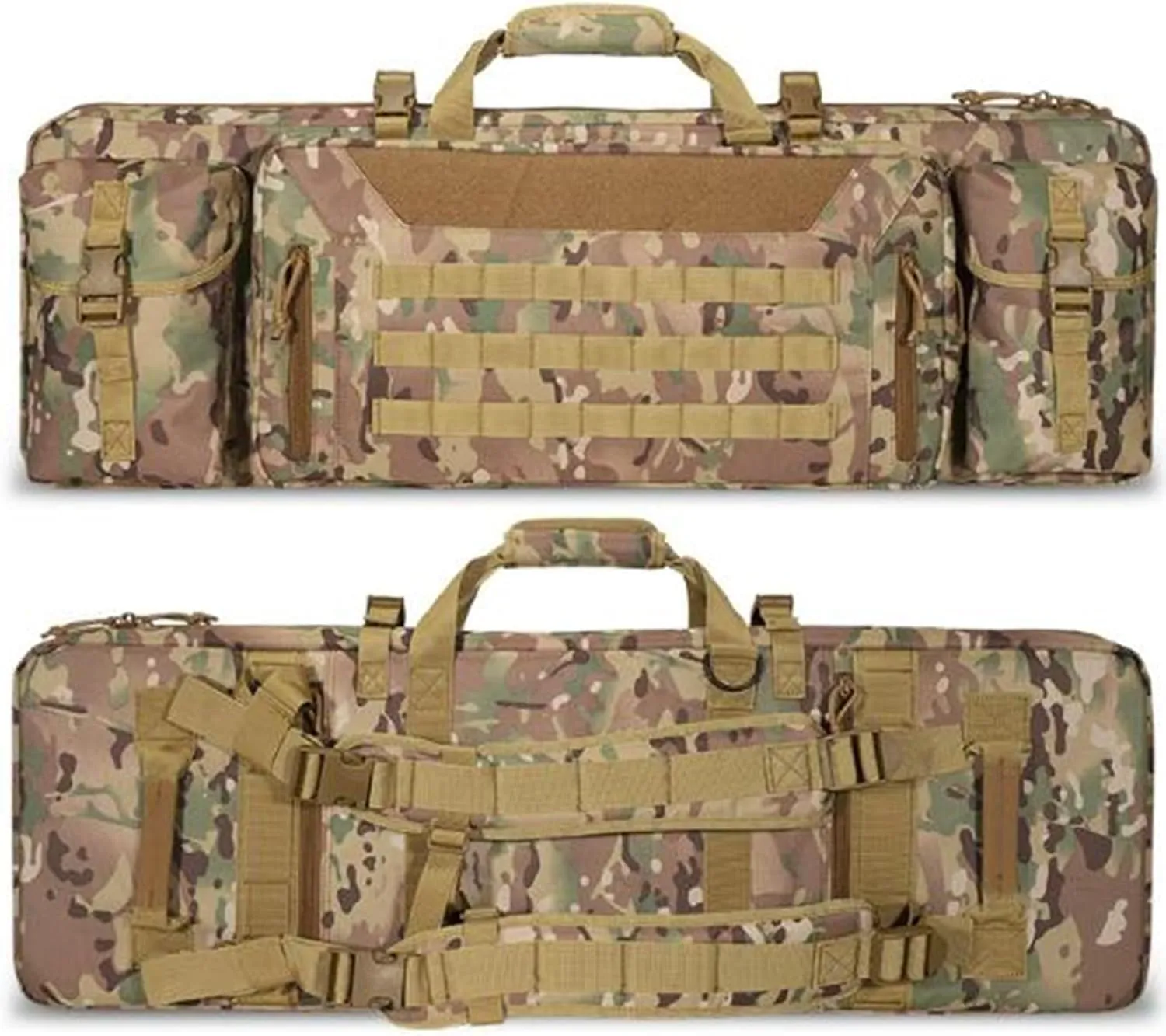 36/42 inch Double Rifle Case Soft Bag Gun Case, with Backpack Strap, Lockable Compartment, Rifle Backpack Rifle Bag Gun Case for Outdoor Hunting Shooting Range