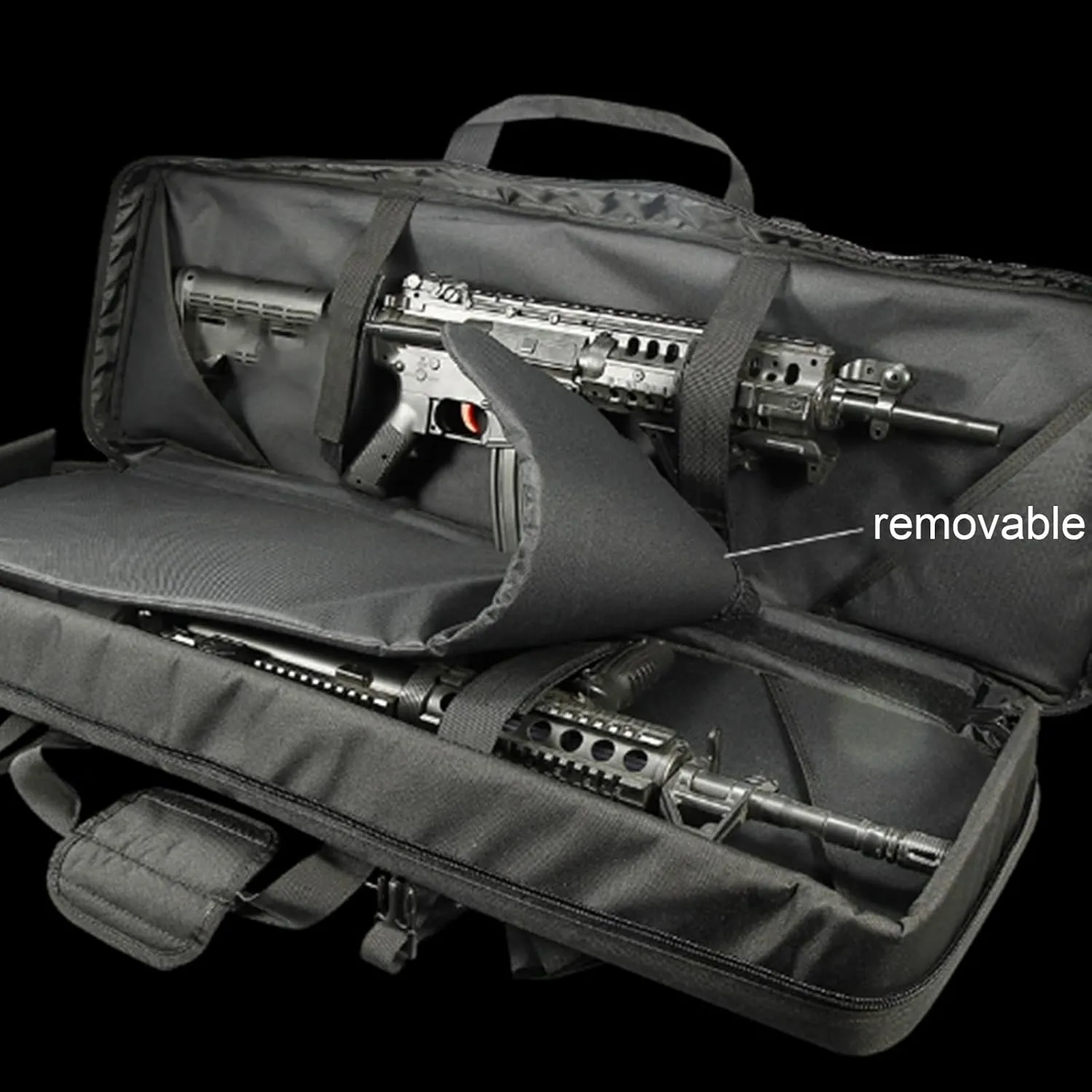 36/42 inch Double Rifle Case Soft Bag Gun Case, with Backpack Strap, Lockable Compartment, Rifle Backpack Rifle Bag Gun Case for Outdoor Hunting Shooting Range